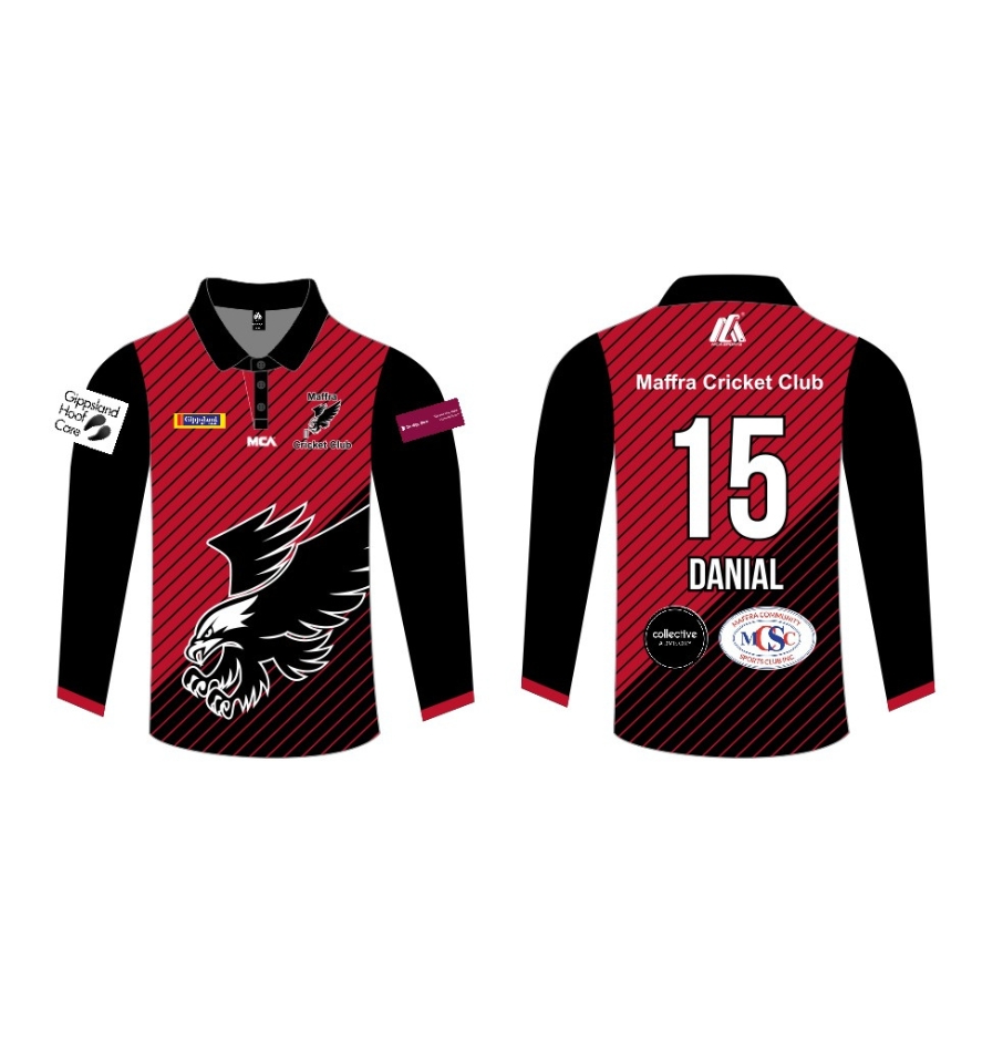 Men's One Day Playing T-Shirt Long Sleeve (Coloured) - Maffra CC