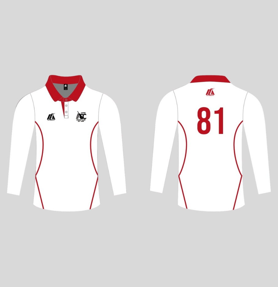 Two Day Playing T-Shirt Long Sleeve (White) - Avenel Cricket Club