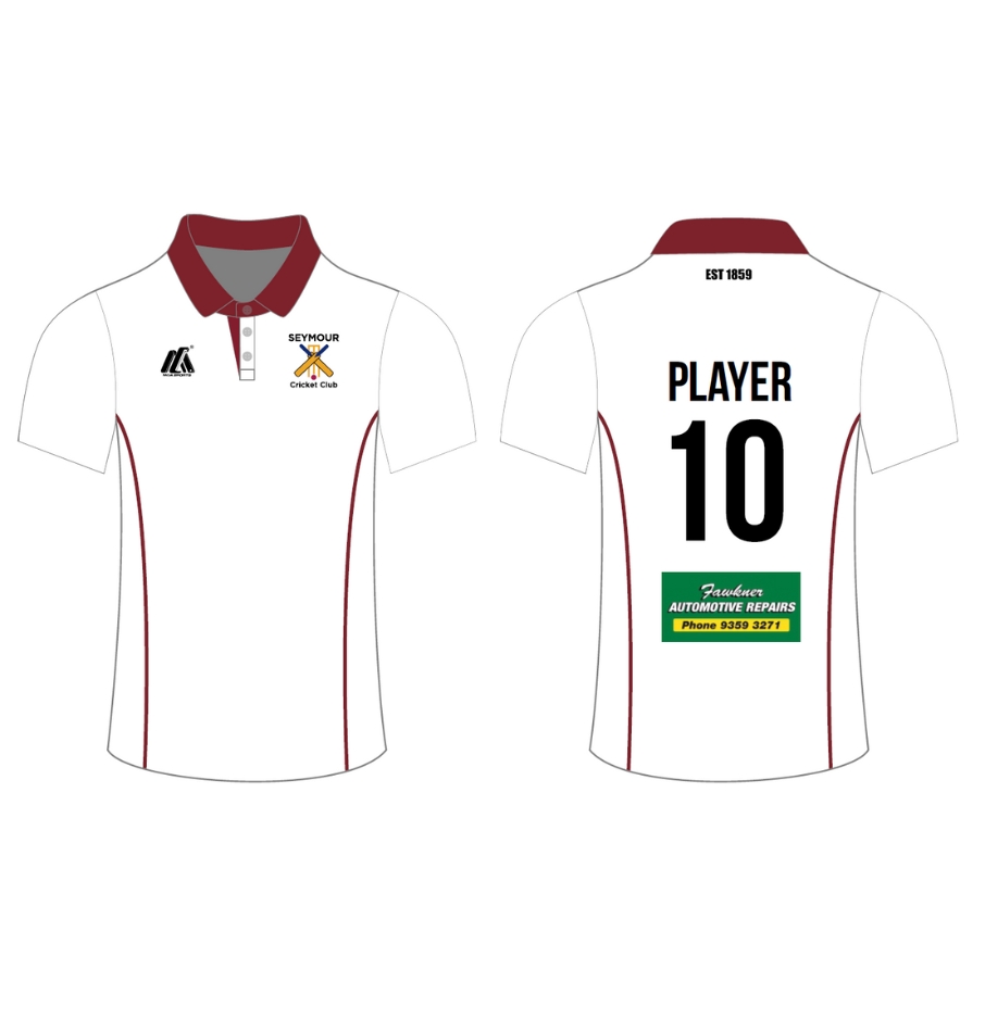 Two Day Playing T-Shirt Short Sleeve (Off-White) - Seymour Cricket Club