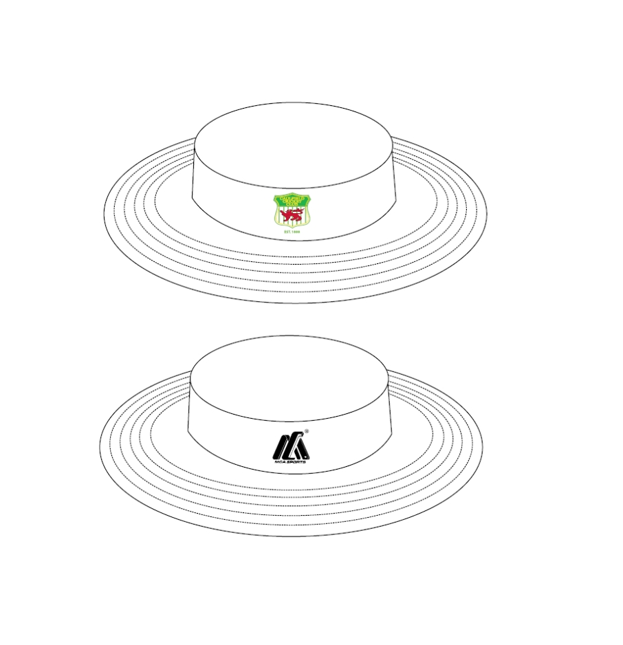 Wide Brim Hat (White) - Caulfield CC